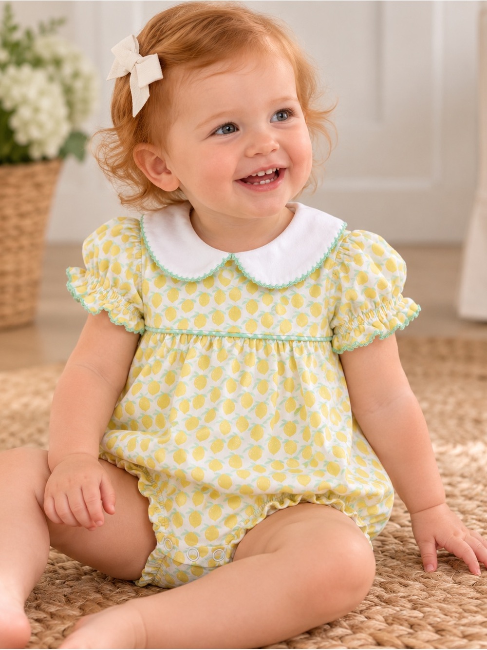 Ishtex Lemon Print Bubble Romper Size 12M
